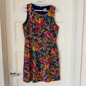 J.Crew Vibrant Tropical Floral Sleeveless Dress | Size 8